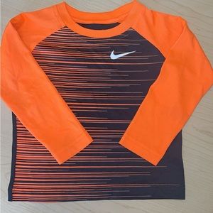 Boy Nike Orange & Gray Long Sleeve Athletic shirt